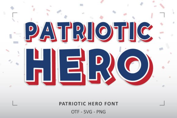 Patriotic Hero Font: Bold Red, White, and Blue Design